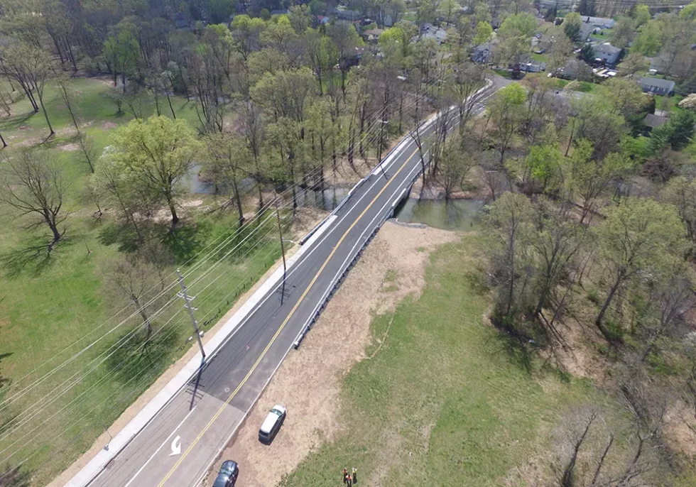 Bird's-eye view of Piscataway Bridge, reflecting Renda Roads' commitment to quality paving in New Jersey.